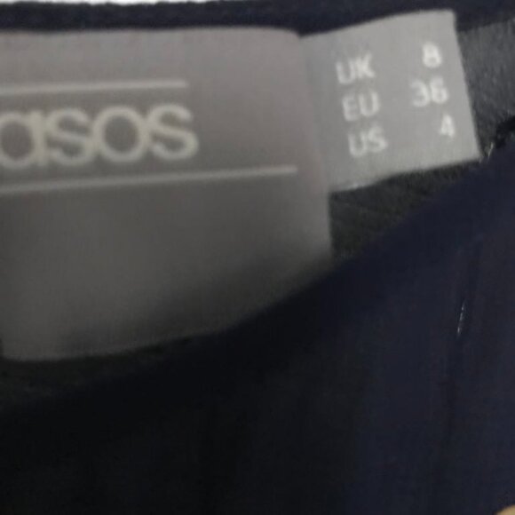 ASOS Gold and Navy Sparkle Mesh Skater Dress - Picture 3 of 8